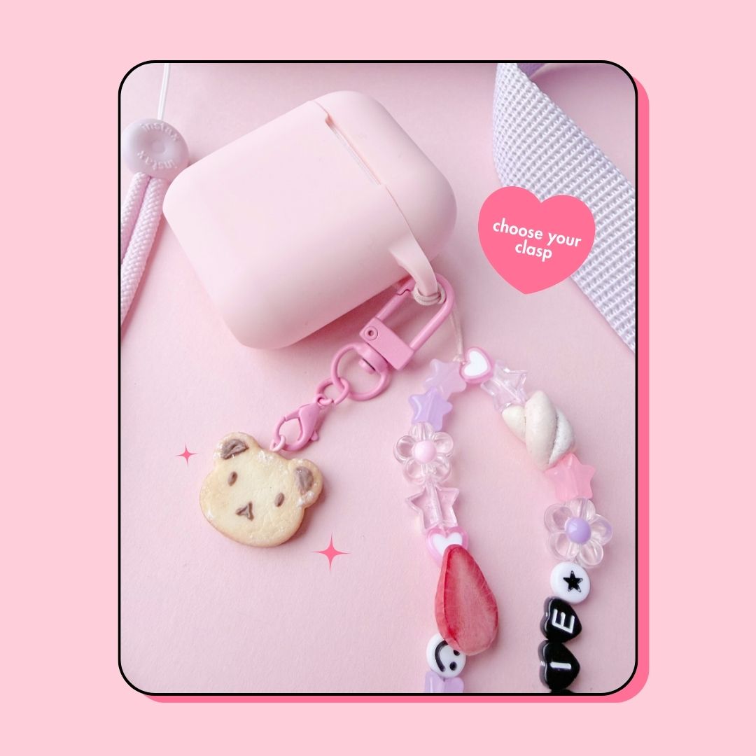 teddy bear shaped chocolate cookie biscuit keyring charm