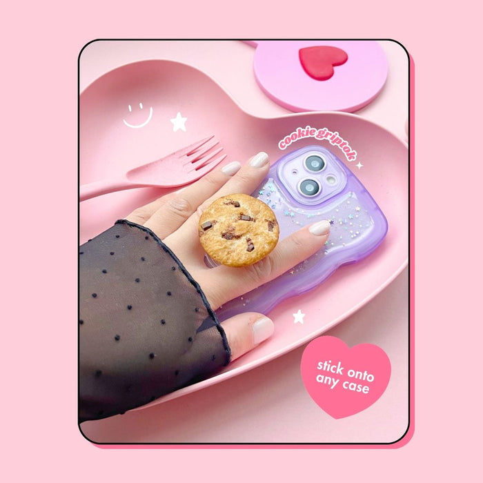 chocolate chip cookie pull out phone grip